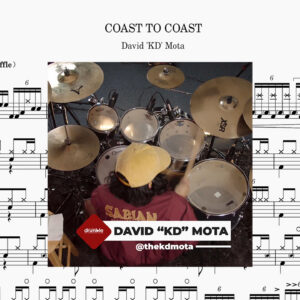 David 'KD' Mota - COAST TO COAST Drum Score ドラム楽譜（Including drumless track）